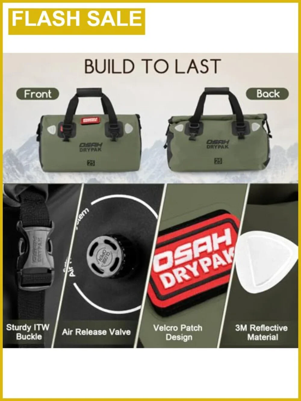 Waterproof PVC Duffel Bag Motorcycle Dry Bag Tail Bag Large Storage for Camping